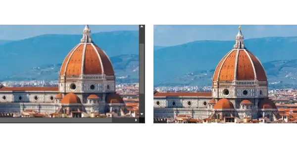 The same photo in Chrome's viewer with scrollbars, and in Bellevue's without them